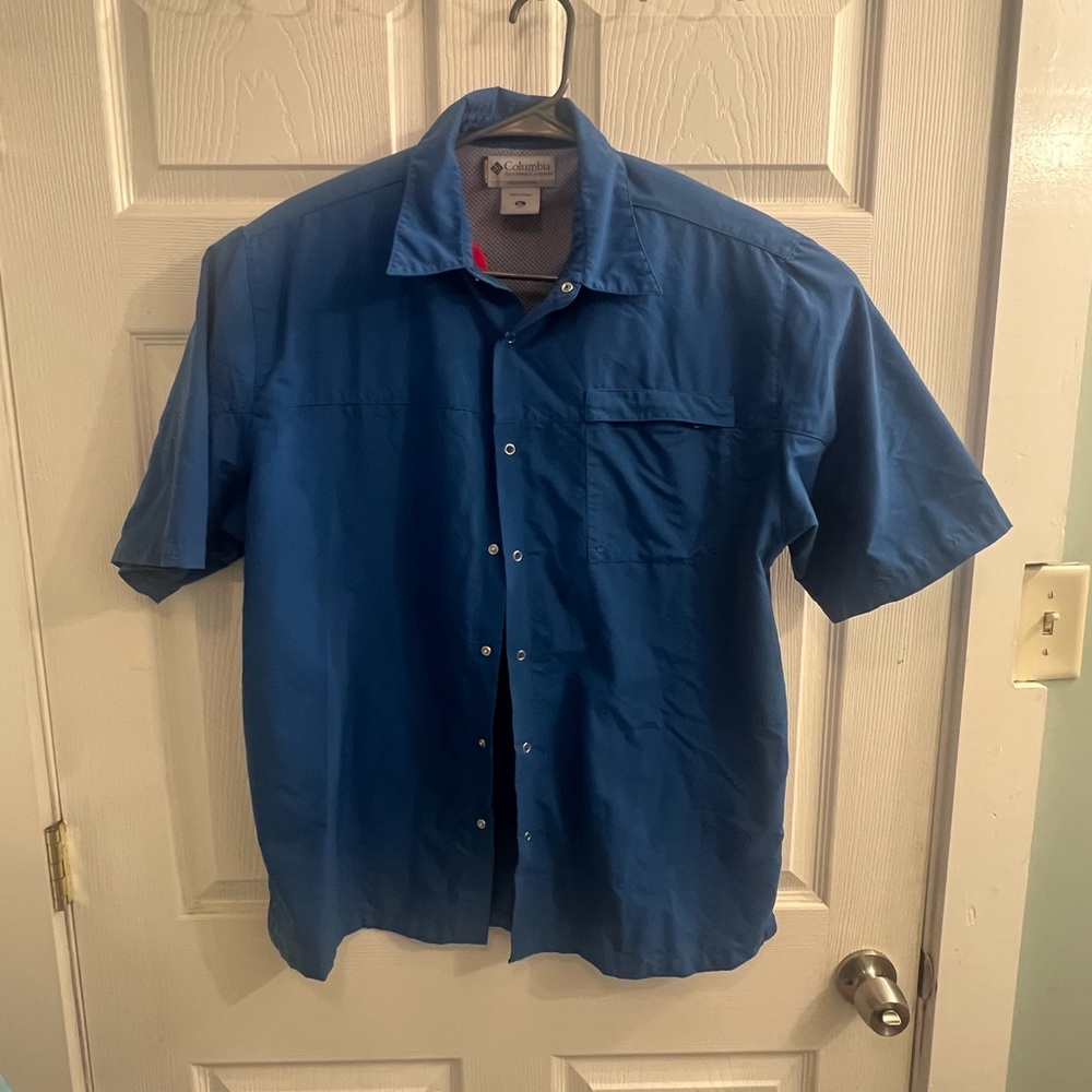Columbia PFG Titanium Series Tamiami II Men's Blue Button Down Shirt Size XL
